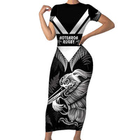 Aotearoa Silver Fern Rugby Custom Short Sleeve Bodycon Dress 2024 Go Kiwi