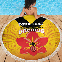 Orchids PNG Rugby Custom Beach Blanket Go Champions Papua New Guinea LT14 - Polynesian Pride