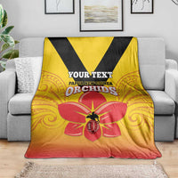 Orchids PNG Rugby Custom Blanket Go Champions Papua New Guinea LT14 - Polynesian Pride