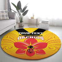 Orchids PNG Rugby Custom Round Carpet Go Champions Papua New Guinea LT14 - Polynesian Pride