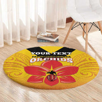 Orchids PNG Rugby Custom Round Carpet Go Champions Papua New Guinea LT14 - Polynesian Pride