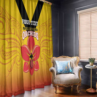 Orchids PNG Rugby Custom Window Curtain Go Champions Papua New Guinea LT14 - Polynesian Pride