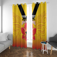 Orchids PNG Rugby Custom Window Curtain Go Champions Papua New Guinea LT14 With Grommets Yellow - Polynesian Pride