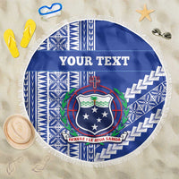 Fetu Samoa Rugby Custom Beach Blanket Siapo Pattern - Sporty Style LT14 One Size 150cm Blue - Polynesian Pride