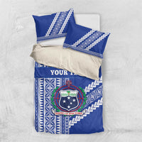 Fetu Samoa Rugby Custom Bedding Set Siapo Pattern - Sporty Style LT14 US Twin 172cm x 218cm Blue - Polynesian Pride