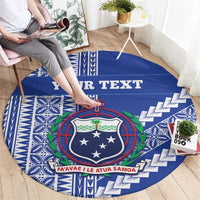 Fetu Samoa Rugby Custom Round Carpet Siapo Pattern - Sporty Style LT14 - Polynesian Pride