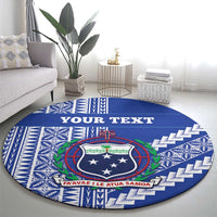 Fetu Samoa Rugby Custom Round Carpet Siapo Pattern - Sporty Style LT14 - Polynesian Pride