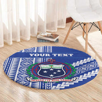 Fetu Samoa Rugby Custom Round Carpet Siapo Pattern - Sporty Style LT14 - Polynesian Pride