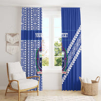 Fetu Samoa Rugby Custom Window Curtain Siapo Pattern - Sporty Style LT14 - Polynesian Pride