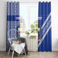 Fetu Samoa Rugby Custom Window Curtain Siapo Pattern - Sporty Style LT14 - Polynesian Pride