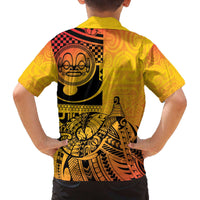 Marquesas Islands Family Matching Off The Shoulder Long Sleeve Dress and Hawaiian Shirt Marquesan Matatiki Fish Hook Patutiki - Polynesian Pride