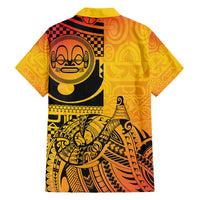 Marquesas Islands Family Matching Puletasi and Hawaiian Shirt Marquesan Matatiki Fish Hook Patutiki - Polynesian Pride