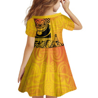 Marquesas Islands Kid Short Sleeve Dress Marquesan Matatiki Fish Hook Patutiki LT14 - Polynesian Pride