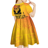Marquesas Islands Kid Short Sleeve Dress Marquesan Matatiki Fish Hook Patutiki LT14 - Polynesian Pride
