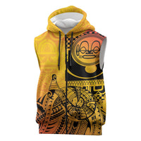 Marquesas Islands Sleeveless Zip Hoodie Marquesan Matatiki Fish Hook Patutiki - Polynesian Pride