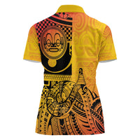 Marquesas Islands Women Polo Shirt Marquesan Matatiki Fish Hook Patutiki LT14 - Polynesian Pride