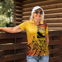 Marquesas Islands Women Polo Shirt Marquesan Matatiki Fish Hook Patutiki LT14 - Polynesian Pride