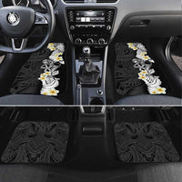 Black Samoa Tattoo Car Mats Plumeria Samoan Ocean Tatau Pattern - Polynesian Pride