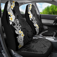 Black Samoa Tattoo Car Seat Cover Plumeria Samoan Ocean Tatau Pattern - Polynesian Pride