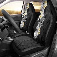 Black Samoa Tattoo Car Seat Cover Plumeria Samoan Ocean Tatau Pattern - Polynesian Pride
