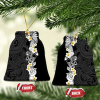 Black Samoa Tattoo Ceramic Ornament Plumeria Samoan Ocean Tatau Pattern - Polynesian Pride