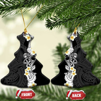 Black Samoa Tattoo Ceramic Ornament Plumeria Samoan Ocean Tatau Pattern - Polynesian Pride