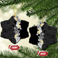 Black Samoa Tattoo Ceramic Ornament Plumeria Samoan Ocean Tatau Pattern - Polynesian Pride
