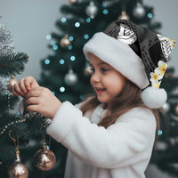 Black Samoa Tattoo Christmas Santa Hat Plumeria Samoan Ocean Tatau Pattern - Polynesian Pride