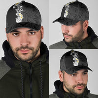 Black Samoa Tattoo Classic Cap Plumeria Samoan Ocean Tatau Pattern - Polynesian Pride