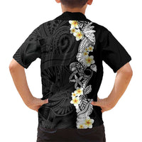 Black Samoa Tattoo Family Matching Mermaid Dress and Hawaiian Shirt Plumeria Samoan Ocean Tatau Pattern - Polynesian Pride