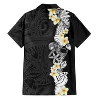 Black Samoa Tattoo Family Matching Puletasi and Hawaiian Shirt Plumeria Samoan Ocean Tatau Pattern - Polynesian Pride