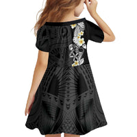 Black Samoa Tattoo Family Matching Tank Maxi Dress and Hawaiian Shirt Plumeria Samoan Ocean Tatau Pattern - Polynesian Pride