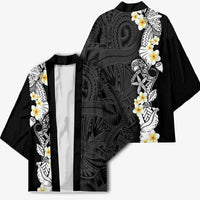Black Samoa Tattoo Kimono Plumeria Samoan Ocean Tatau Pattern - Polynesian Pride