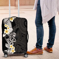 Black Samoa Tattoo Luggage Cover Plumeria Samoan Ocean Tatau Pattern - Polynesian Pride