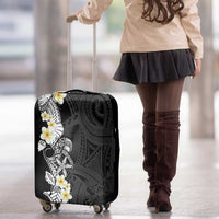 Black Samoa Tattoo Luggage Cover Plumeria Samoan Ocean Tatau Pattern - Polynesian Pride