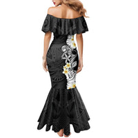 Black Samoa Tattoo Mermaid Dress Plumeria Samoan Ocean Tatau Pattern - Polynesian Pride
