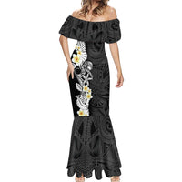 Black Samoa Tattoo Mermaid Dress Plumeria Samoan Ocean Tatau Pattern - Polynesian Pride