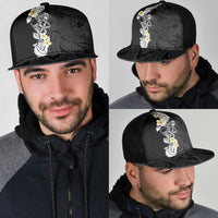 Black Samoa Tattoo Mesh Trucker Cap Plumeria Samoan Ocean Tatau Pattern - Polynesian Pride
