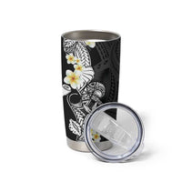 Black Samoa Tattoo Tumbler Cup Plumeria Samoan Ocean Tatau Pattern - Polynesian Pride