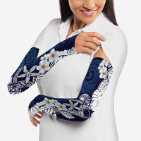 Blue Samoa Tattoo Arm Sleeves Plumeria Samoan Ocean Tatau Pattern - Polynesian Pride
