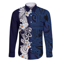 Blue Samoa Tattoo Family Matching Summer Maxi Dress and Hawaiian Shirt Plumeria Samoan Ocean Tatau Pattern - Polynesian Pride