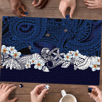 Blue Samoa Tattoo Puzzle Plumeria Samoan Ocean Tatau Pattern - Polynesian Pride