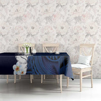 Blue Samoa Tattoo Tablecloth Plumeria Samoan Ocean Tatau Pattern - Polynesian Pride
