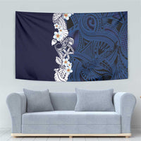 Blue Samoa Tattoo Tapestry Plumeria Samoan Ocean Tatau Pattern - Polynesian Pride