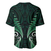 Aotearoa Pounamu Niho Baseball Jersey Silver Fern Mix Maori Pattern - Green LT14 - Polynesian Pride