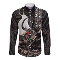 Aotearoa Hei Matau Long Sleeve Button Shirt Haka Kiwi Mix Maori Mangopare