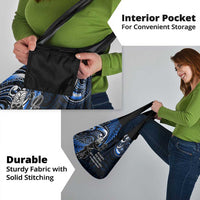 New Zealand Tiki Tennis Grocery Bag Aotearoa Tenehi Maori Silver Fern - Blue