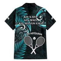 New Zealand Tiki Tennis Family Matching Mermaid Dress and Hawaiian Shirt 2024 Aotearoa Tenehi Maori Silver Fern - Turquoise LT14 - Polynesian Pride