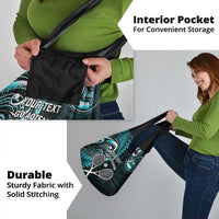 Custom New Zealand Tiki Tennis Grocery Bag Aotearoa Tenehi Maori Silver Fern - Turquoise