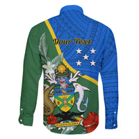 Personalised Halo Olaketa Solomon Islands Family Matching Puletasi and Hawaiian Shirt Coat Of Arms With Tropical Flowers Flag Style LT14 - Polynesian Pride